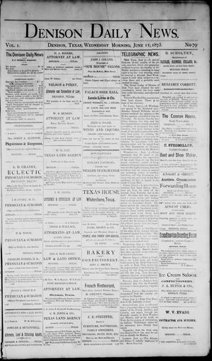 Denison Daily News. (Denison, Tex.), Vol. 1, No. 79, Ed. 1 Wednesday, June 11, 1873