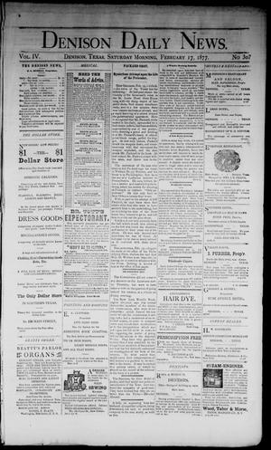 Denison Daily News. (Denison, Tex.), Vol. 4, No. 307, Ed. 1 Saturday, February 17, 1877