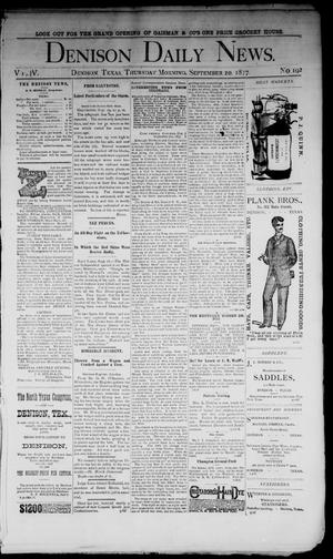 Denison Daily News. (Denison, Tex.), Vol. 4, No. 192, Ed. 1 Thursday, September 20, 1877
