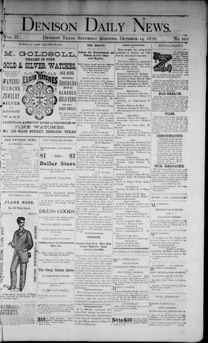 Denison Daily News. (Denison, Tex.), Vol. 4, No. 201, Ed. 1 Saturday, October 14, 1876