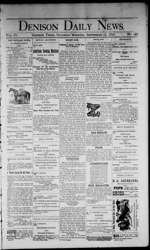 Denison Daily News. (Denison, Tex.), Vol. 4, No. 183, Ed. 1 Saturday, September 23, 1876