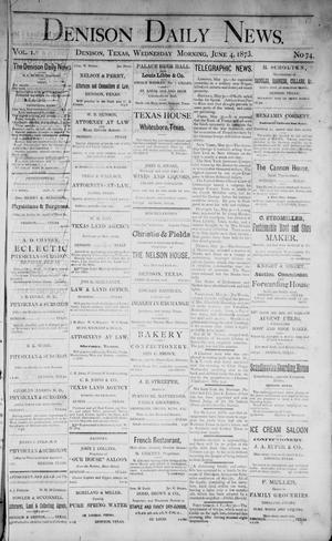 Denison Daily News. (Denison, Tex.), Vol. 1, No. 74, Ed. 1 Wednesday, June 4, 1873