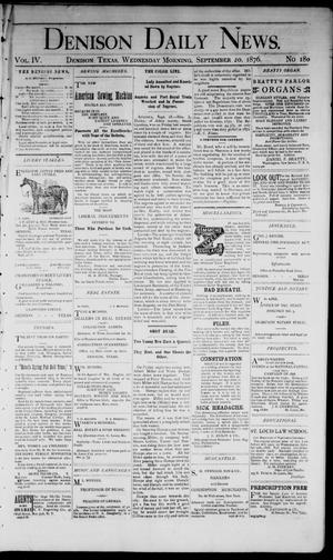 Denison Daily News. (Denison, Tex.), Vol. 4, No. 180, Ed. 1 Wednesday, September 20, 1876