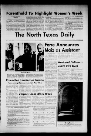 The North Texas Daily (Denton, Tex.), Vol. 57, No. 74, Ed. 1 Tuesday, February 19, 1974