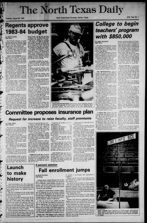 The North Texas Daily (Denton, Tex.), Vol. 67, No. 1, Ed. 1 Tuesday, August 30, 1983
