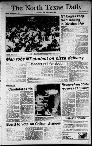 The North Texas Daily (Denton, Tex.), Vol. 72, No. 17, Ed. 1 Tuesday, September 27, 1988