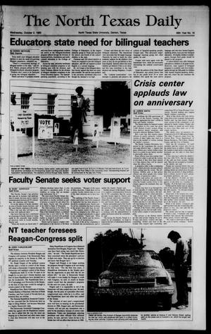 The North Texas Daily (Denton, Tex.), Vol. 69, No. 18, Ed. 1 Wednesday, October 2, 1985