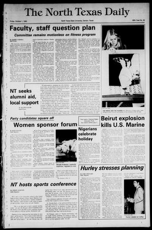 The North Texas Daily (Denton, Tex.), Vol. 66, No. 20, Ed. 1 Friday, October 1, 1982
