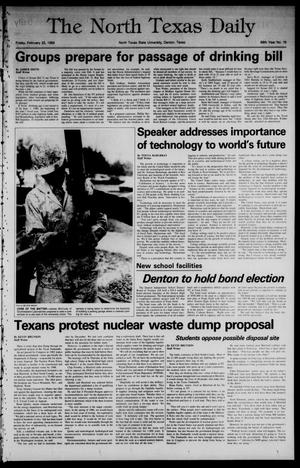 The North Texas Daily (Denton, Tex.), Vol. 68, No. 76, Ed. 1 Friday, February 22, 1985
