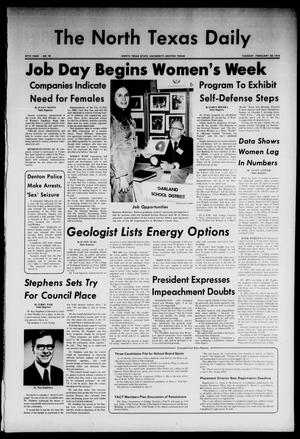 The North Texas Daily (Denton, Tex.), Vol. 57, No. 78, Ed. 1 Tuesday, February 26, 1974
