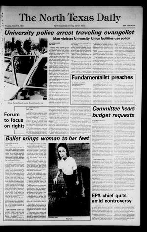 The North Texas Daily (Denton, Tex.), Vol. 66, No. 85, Ed. 1 Thursday, March 10, 1983