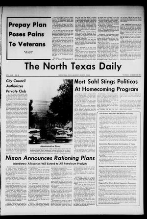 The North Texas Daily (Denton, Tex.), Vol. 57, No. 39, Ed. 1 Thursday, November 8, 1973