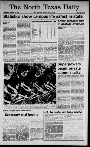 The North Texas Daily (Denton, Tex.), Vol. 69, No. 46, Ed. 1 Wednesday, November 20, 1985