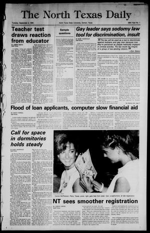 The North Texas Daily (Denton, Tex.), Vol. 69, No. 1, Ed. 1 Tuesday, September 3, 1985
