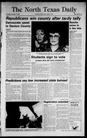 The North Texas Daily (Denton, Tex.), Vol. 72, No. 43, Ed. 1 Thursday, November 10, 1988