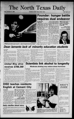 The North Texas Daily (Denton, Tex.), Vol. 72, No. 48, Ed. 1 Friday, November 18, 1988