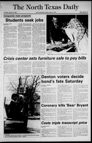 The North Texas Daily (Denton, Tex.), Vol. 66, No. 61, Ed. 1 Thursday, January 27, 1983