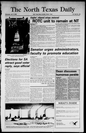 The North Texas Daily (Denton, Tex.), Vol. 71, No. 100, Ed. 1 Wednesday, April 13, 1988