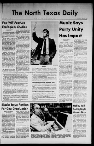 The North Texas Daily (Denton, Tex.), Vol. 57, No. 107, Ed. 1 Thursday, April 25, 1974