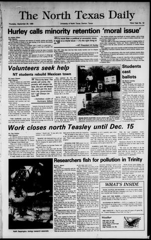 The North Texas Daily (Denton, Tex.), Vol. 72, No. 19, Ed. 1 Thursday, September 29, 1988