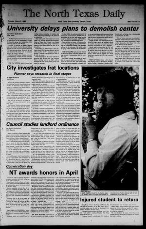 Primary view of object titled 'The North Texas Daily (Denton, Tex.), Vol. 68, No. 81, Ed. 1 Tuesday, March 5, 1985'.