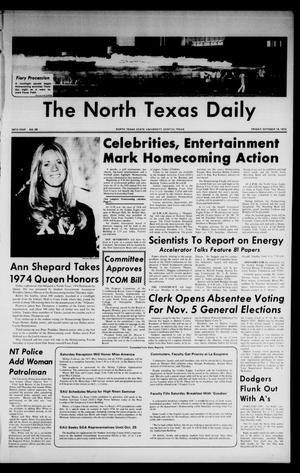 The North Texas Daily (Denton, Tex.), Vol. 58, No. 28, Ed. 1 Friday, October 18, 1974