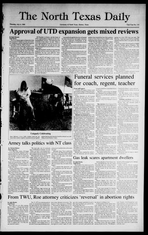 The North Texas Daily (Denton, Tex.), Vol. 72, No. 114, Ed. 1 Thursday, July 6, 1989