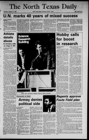 The North Texas Daily (Denton, Tex.), Vol. 69, No. 31, Ed. 1 Thursday, October 24, 1985