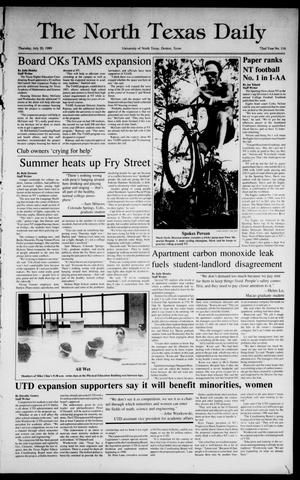 The North Texas Daily (Denton, Tex.), Vol. 72, No. 116, Ed. 1 Thursday, July 20, 1989