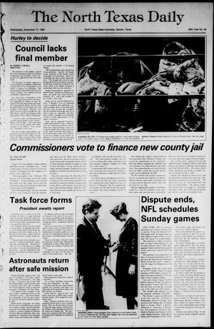 The North Texas Daily (Denton, Tex.), Vol. 66, No. 46, Ed. 1 Wednesday, November 17, 1982