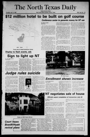 The North Texas Daily (Denton, Tex.), Vol. 66, No. 116, Ed. 1 Thursday, July 14, 1983