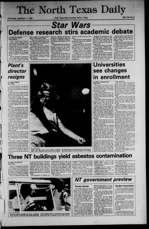 The North Texas Daily (Denton, Tex.), Vol. 69, No. 6, Ed. 1 Wednesday, September 11, 1985