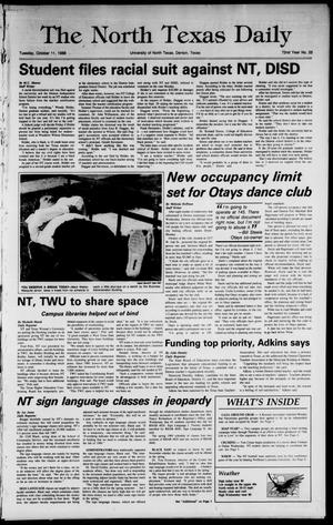 The North Texas Daily (Denton, Tex.), Vol. 72, No. 25, Ed. 1 Tuesday, October 11, 1988