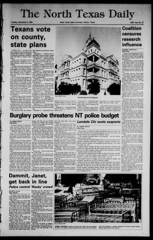 The North Texas Daily (Denton, Tex.), Vol. 69, No. 37, Ed. 1 Tuesday, November 5, 1985