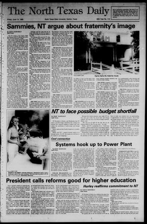 The North Texas Daily (Denton, Tex.), Vol. 68, No. 110, Ed. 1 Friday, June 14, 1985