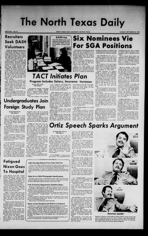 The North Texas Daily (Denton, Tex.), Vol. 58, No. 13, Ed. 1 Tuesday, September 24, 1974
