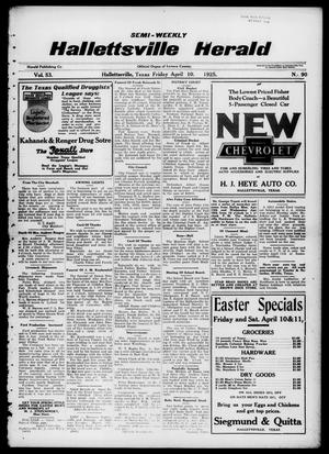 Semi-weekly Hallettsville Herald (Hallettsville, Tex.), Vol. 53, No. 90, Ed. 1 Friday, April 10, 1925