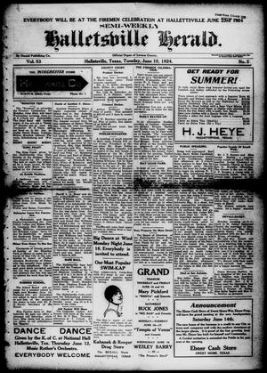 Semi-weekly Halletsville Herald. (Hallettsville, Tex.), Vol. 53, No. 5, Ed. 1 Tuesday, June 10, 1924