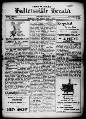 Semi-weekly Halletsville Herald. (Hallettsville, Tex.), Vol. 53, No. 31, Ed. 1 Tuesday, September 9, 1924