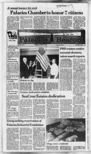 Primary view of object titled 'Palacios Beacon (Palacios, Tex.), Vol. 79, No. 3, Ed. 1 Thursday, January 16, 1986'.