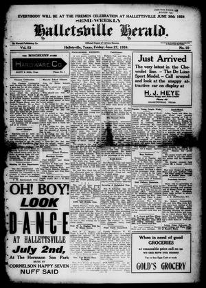 Semi-weekly Halletsville Herald. (Hallettsville, Tex.), Vol. 53, No. 10, Ed. 1 Friday, June 27, 1924