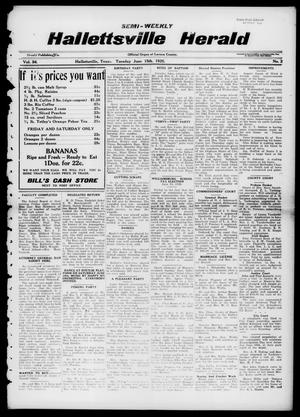 Semi-weekly Hallettsville Herald (Hallettsville, Tex.), Vol. 54, No. 2, Ed. 1 Tuesday, June 15, 1926