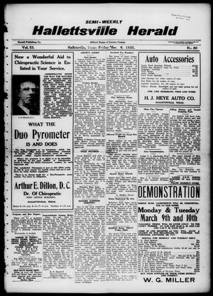 Semi-weekly Hallettsville Herald (Hallettsville, Tex.), Vol. 53, No. 80, Ed. 1 Friday, March 6, 1925