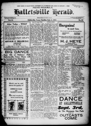 Semi-weekly Halletsville Herald. (Hallettsville, Tex.), Vol. 53, No. 29, Ed. 1 Tuesday, September 2, 1924