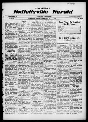 Semi-weekly Hallettsville Herald (Hallettsville, Tex.), Vol. 53, No. 100, Ed. 1 Friday, May 15, 1925
