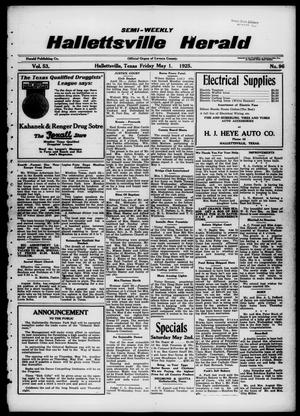 Semi-weekly Hallettsville Herald (Hallettsville, Tex.), Vol. 53, No. 96, Ed. 1 Friday, May 1, 1925