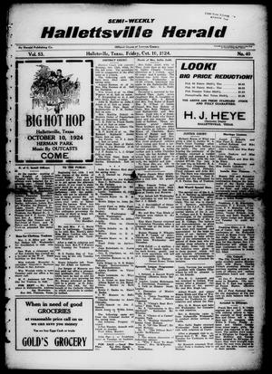 Semi-weekly Hallettsville Herald (Hallettsville, Tex.), Vol. 53, No. 40, Ed. 1 Friday, October 10, 1924