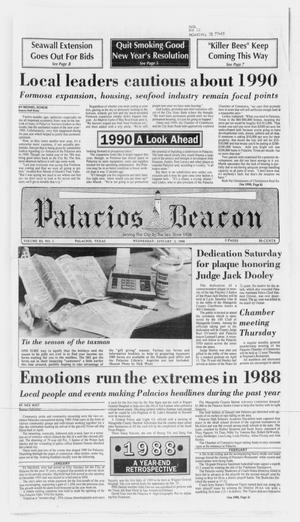 Primary view of object titled 'Palacios Beacon (Palacios, Tex.), Vol. 83, No. 1, Ed. 1 Wednesday, January 3, 1990'.
