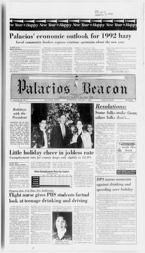 Primary view of object titled 'Palacios Beacon (Palacios, Tex.), Vol. 85, No. 1, Ed. 1 Wednesday, January 1, 1992'.