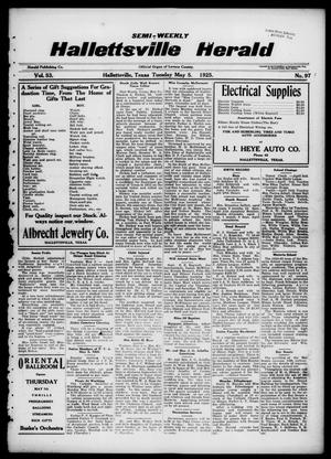 Semi-weekly Hallettsville Herald (Hallettsville, Tex.), Vol. 53, No. 97, Ed. 1 Tuesday, May 5, 1925